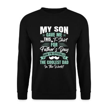 Mein Sohn hat mir das zum Vatertag geschenkt - Unisex Pullover - Schwarz - Vorne - Alina (178cm) & Michal (187cm)