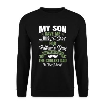Mein Sohn hat mir das geschenkt - Unisex Pullover - Schwarz - Vorne - Alina (178cm) & Michal (187cm)