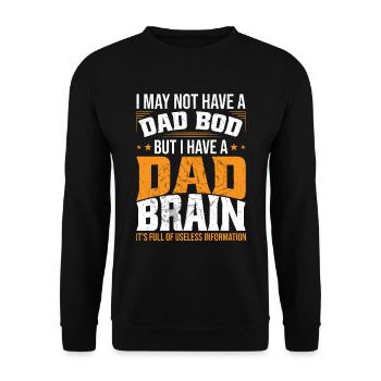 J’ai un cerveau de père | Drôle de papa de fête des pères - Sweat-shirt Unisexe - noir - Devant - Alina (178cm) & Michal (187cm)