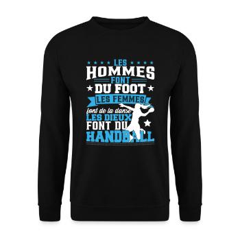 Handball Humour Cadeau Femmes - Sweat-shirt Unisexe - noir - Devant - Alina (178cm) & Michal (187cm)