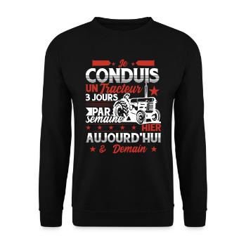 Tracteur Humour Cadeau Agriculteur - Sweat-shirt Unisexe - noir - Devant - Alina (178cm) & Michal (187cm)