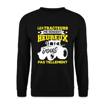 Paysan Tracteur Cadeau - Sweat-shirt Unisexe - noir - Devant - Alina (178cm) & Michal (187cm)