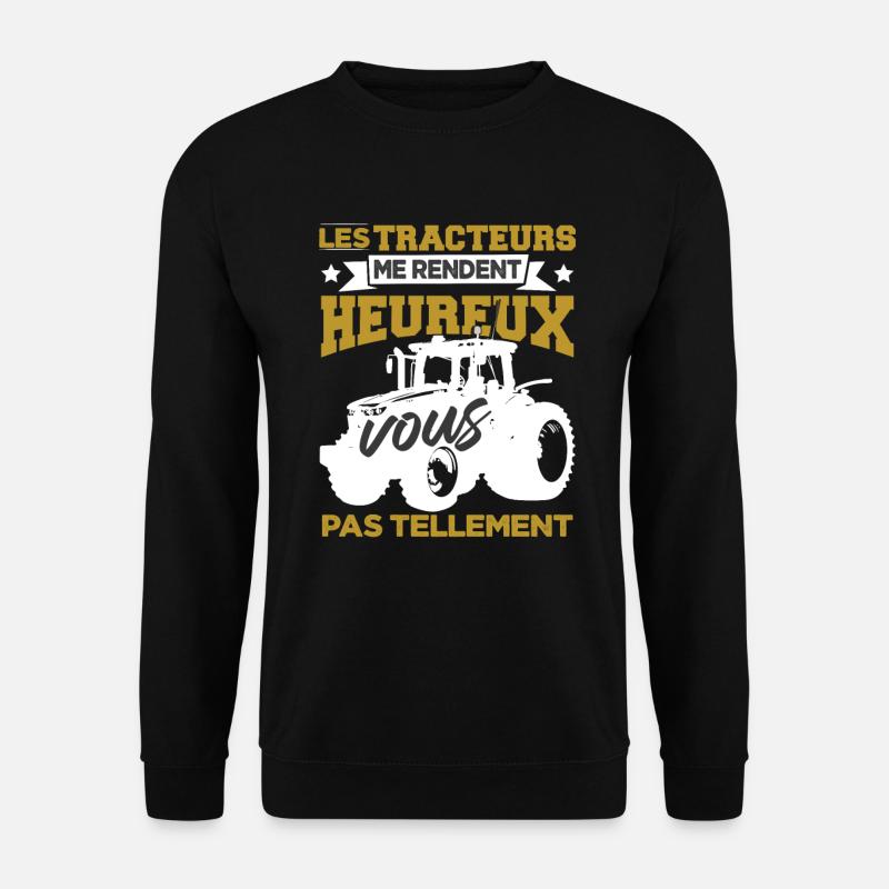 Les Tracteurs Me Rendent Heureux - Sweat-shirt Unisexe - noir