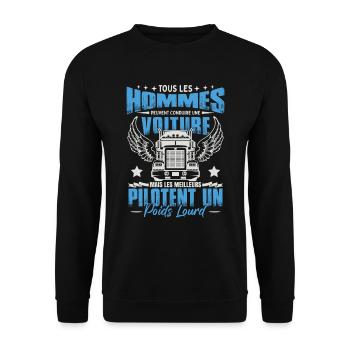 Poids Lourd - Sweat-shirt Unisexe - noir - Devant - Alina (178cm) & Michal (187cm)