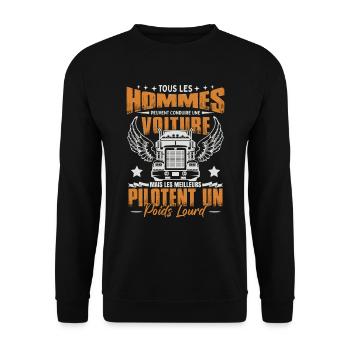 Les Meilleurs Pilotent Un Poids Lourd - Sweat-shirt Unisexe - noir - Devant - Alina (178cm) & Michal (187cm)