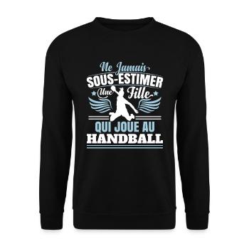 Handball Fille Hand - Sweat-shirt Unisexe - noir - Devant - Alina (178cm) & Michal (187cm)