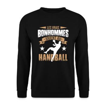 Les Vrais Bonhommes Jouent Au Handball - Sweat-shirt Unisexe - noir - Devant - Alina (178cm) & Michal (187cm)