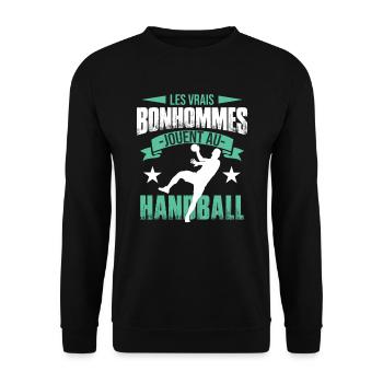 Les Vrais Bonhommes Jouent Au Handball - Sweat-shirt Unisexe - noir - Devant - Alina (178cm) & Michal (187cm)