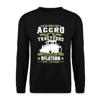 Conducteur Tracteur Humour - Sweat-shirt Unisexe - noir - Devant - Alina (178cm) & Michal (187cm)