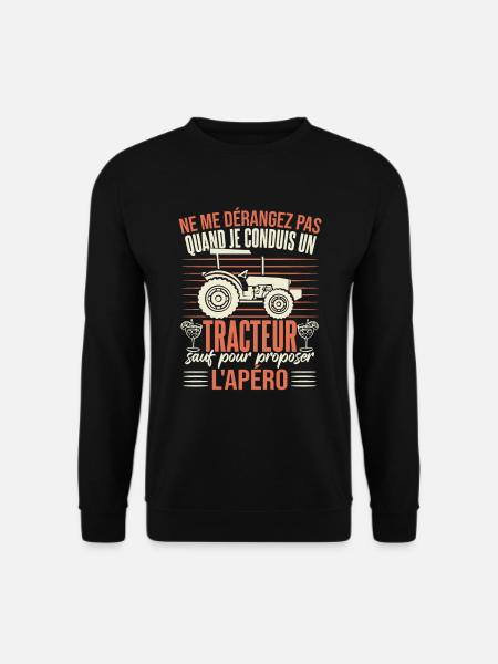 Humour Agriculteur Humoristique Tracteur - Sweat-shirt Unisexe - noir