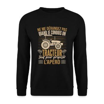 Tracteur Apéro Humour - Sweat-shirt Unisexe - noir - Devant - Alina (178cm) & Michal (187cm)