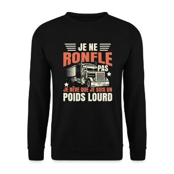 Poids Lourd - Sweat-shirt Unisexe - noir - Devant - Alina (178cm) & Michal (187cm)