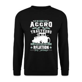 Dicton drôle de tracteur - Sweat-shirt Unisexe - noir - Devant - Alina (178cm) & Michal (187cm)