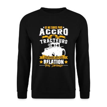 Drôle Tracteur Humour - Sweat-shirt Unisexe - noir - Devant - Alina (178cm) & Michal (187cm)