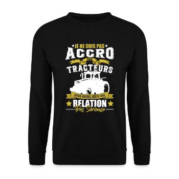 Tracteur Drole - Sweat-shirt Unisexe - noir - Devant - Alina (178cm) & Michal (187cm)