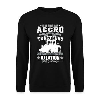 Drôle Paysan Fermier Tracteur - Sweat-shirt Unisexe - noir - Devant - Alina (178cm) & Michal (187cm)