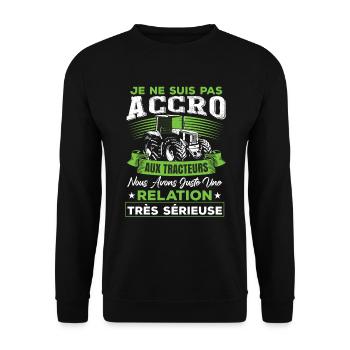 Fermier Cadeau Tracteur & Agriculture & Paysan - Sweat-shirt Unisexe - noir - Devant - Alina (178cm) & Michal (187cm)