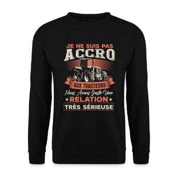 Drôle Paysan Dicton Tracteur Fermier Cadeaux - Sweat-shirt Unisexe - noir - Devant - Alina (178cm) & Michal (187cm)