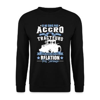 Paysan Fermier Tracteur - Sweat-shirt Unisexe - noir - Devant - Alina (178cm) & Michal (187cm)