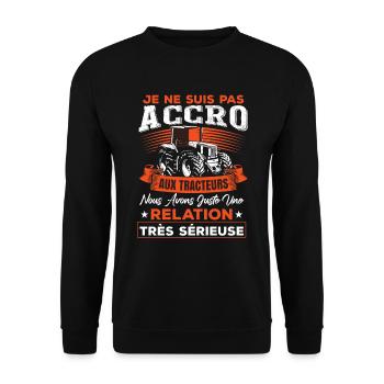 Drôle Conducteur Camion Fermier Cadeau - Sweat-shirt Unisexe - noir - Devant - Alina (178cm) & Michal (187cm)