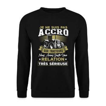 Tracteuer Humour Cadeau - Sweat-shirt Unisexe - noir - Devant - Alina (178cm) & Michal (187cm)
