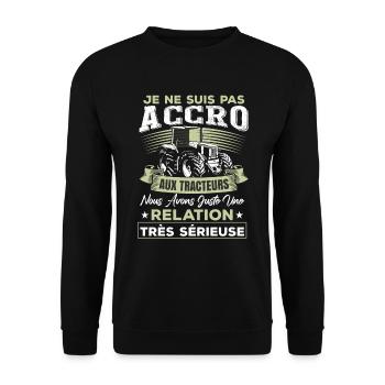 Fermier Conducteur De Tracteur Paysan - Sweat-shirt Unisexe - noir - Devant - Alina (178cm) & Michal (187cm)