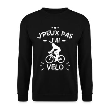 J'Peux Pas ! J'Ai Vélo 🚴‍♂️ - Sweat-shirt Unisexe - noir - Devant - Alina (178cm) & Michal (187cm)