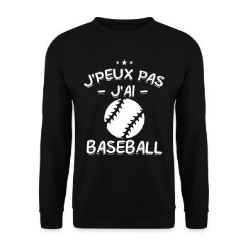 J'Peux Pas ! J'Ai Baseball ⚾ - Sweat-shirt Unisexe - noir - Devant - Alina (178cm) & Michal (187cm)