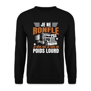 Drôle Poids Lourd - Sweat-shirt Unisexe - noir - Devant - Alina (178cm) & Michal (187cm)