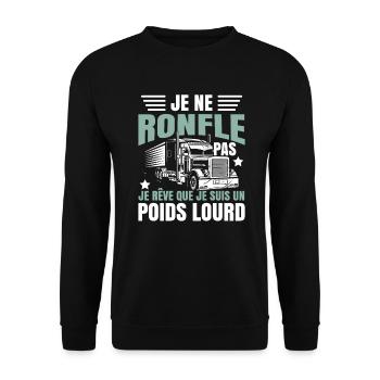 Chauffeur De Poids Lourd - Sweat-shirt Unisexe - noir - Devant - Alina (178cm) & Michal (187cm)