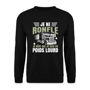 Humoristique Poids Lourd - Sweat-shirt Unisexe - noir - Devant - Alina (178cm) & Michal (187cm)