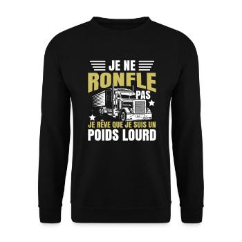 Je Suis Un Poids Lourd - Sweat-shirt Unisexe - noir - Devant - Alina (178cm) & Michal (187cm)