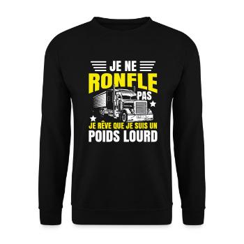 Poids Lourd - Sweat-shirt Unisexe - noir - Devant - Alina (178cm) & Michal (187cm)