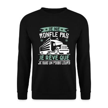 Drôle Humoristique Poids Lourd - Sweat-shirt Unisexe - noir - Devant - Alina (178cm) & Michal (187cm)