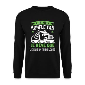 Je Suis Un Poids Lourd - Sweat-shirt Unisexe - noir - Devant - Alina (178cm) & Michal (187cm)