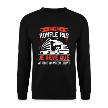 Poids Lourd Humour - Sweat-shirt Unisexe - noir - Devant - Alina (178cm) & Michal (187cm)