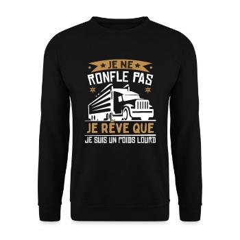 Je rêve que je suis un poids lourd - Sweat-shirt Unisexe - noir - Devant - Alina (178cm) & Michal (187cm)