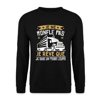 Je Suis Un Poids Lourd - Sweat-shirt Unisexe - noir - Devant - Alina (178cm) & Michal (187cm)