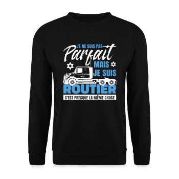 Je Suis Routier - Sweat-shirt Unisexe - noir - Devant - Alina (178cm) & Michal (187cm)