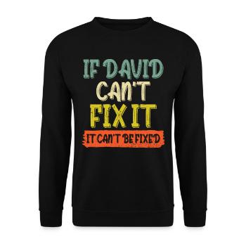 Si David ne peut pas le réparer, il ne peut pas être réparé - Sweat-shirt Unisexe - noir - Devant - Alina (178cm) & Michal (187cm)