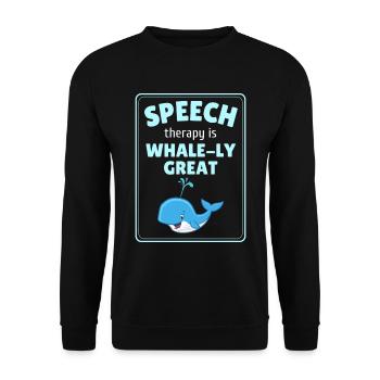 Speech Therapy Whale - Unisex Sweatshirt - black - Front - Alina (178cm) & Michal (187cm)