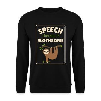 Speech Therapy Sloth Speech Language Pathology SLP - Unisex Sweatshirt - black - Front - Alina (178cm) & Michal (187cm)