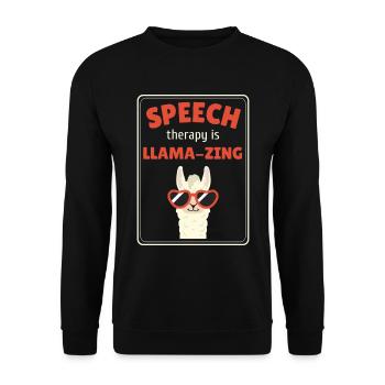 Speech Therapy Llama Speech Language Pathology - Unisex Sweatshirt - black - Front - Alina (178cm) & Michal (187cm)