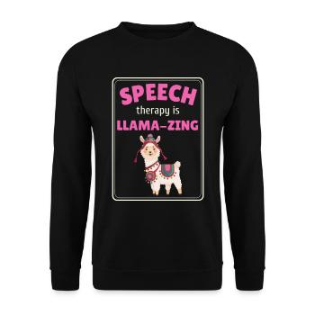 Speech Therapy Llama Speech Language Pathology - Unisex Sweatshirt - black - Front - Alina (178cm) & Michal (187cm)