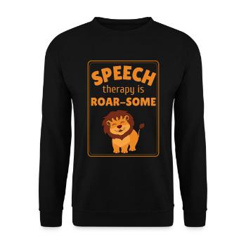 Speech Therapy Speech Language Pathology SLP - Unisex Sweatshirt - black - Front - Alina (178cm) & Michal (187cm)