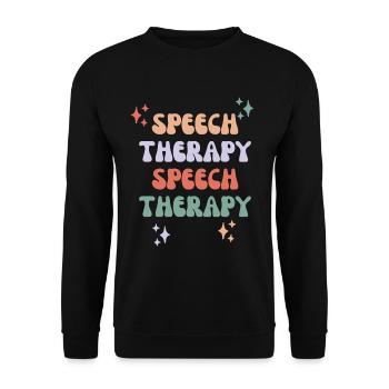 Speech Therapy - Unisex Sweatshirt - black - Front - Alina (178cm) & Michal (187cm)