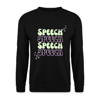 Speech Therapy Speech Language Pathology SLP - Unisex Sweatshirt - black - Front - Alina (178cm) & Michal (187cm)