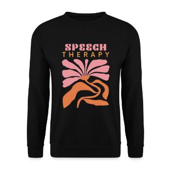 Speech Therapy Flower - Unisex Sweatshirt - black - Front - Alina (178cm) & Michal (187cm)