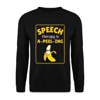 Speech Therapy Banana Speech Language Pathology - Unisex Sweatshirt - black - Front - Alina (178cm) & Michal (187cm)