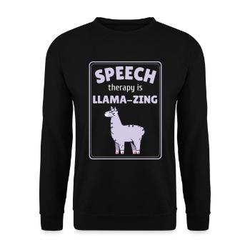 Speech Therapy Is Llamazing SLP - Unisex Sweatshirt - black - Front - Alina (178cm) & Michal (187cm)